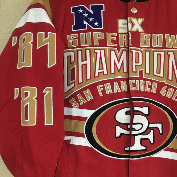 San Francisco 49ers 5X Championship Cotton Jacket - Picture 4 of 8